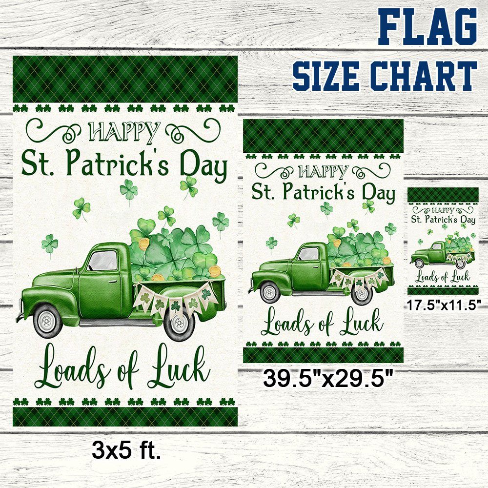 Happy St. Patrick's Day Flag Green Truck Loads Of Luck TQN836F - Image 7