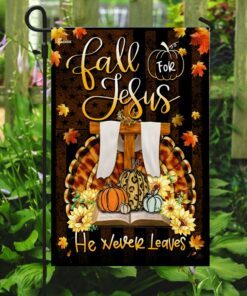 happy thanksgiving jesus flagwix™ fall for jesus he never leaves flag 2336