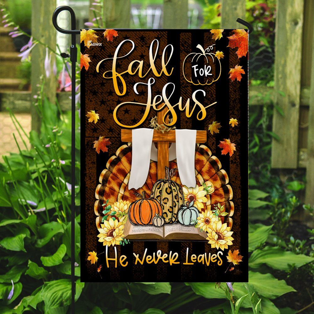 Happy Thanksgiving Jesus Flagwix™ Fall For Jesus He Never Leaves Flag - Image 7