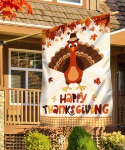 Happy Thanksgiving Turkey Flag TQN564F