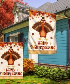 happy thanksgiving turkey flag tqn564f 5120