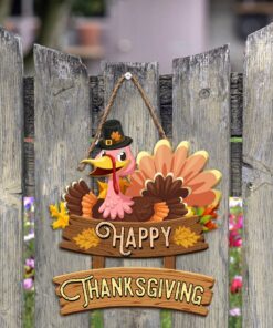 happy thanksgiving turkey wooden sign decor tqn441wd 3161