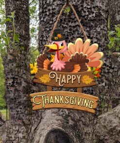 happy thanksgiving turkey wooden sign decor tqn441wd 3426