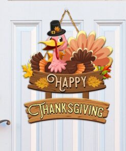 Happy Thanksgiving Turkey Wooden Sign Decor TQN441WD