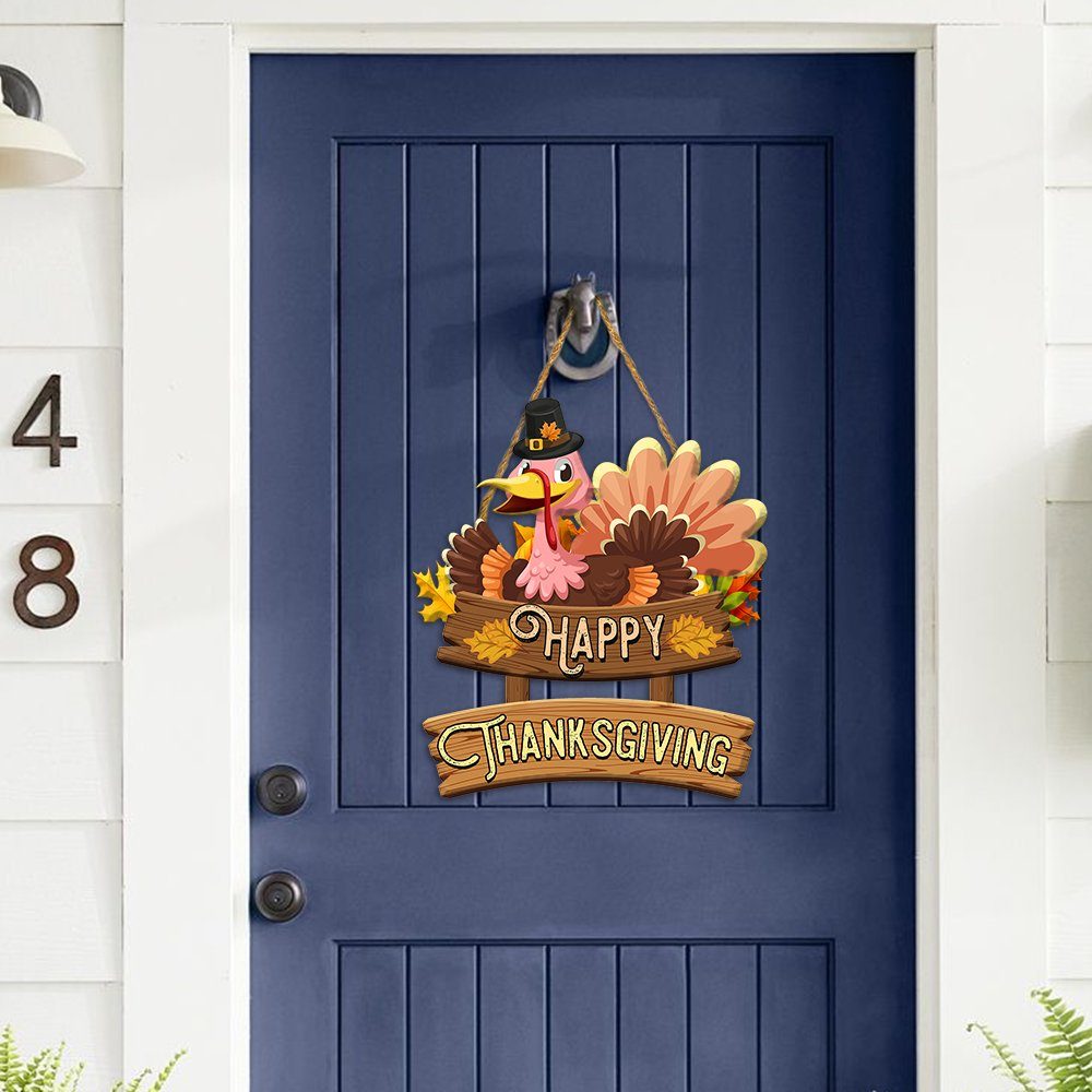 Happy Thanksgiving Turkey Wooden Sign Decor TQN441WD - Image 7