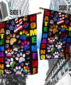 hate has no home here lgbt cat paws flag 1103