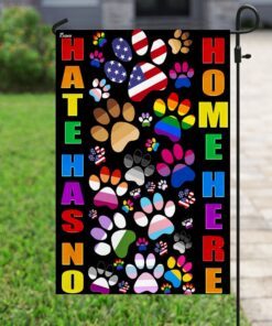 hate has no home here lgbt cat paws flag 5693