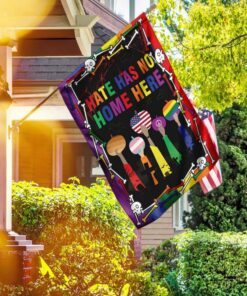 Hate Has No Home Here LGBT Pumpkin Halloween Flag
