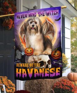 Havanese Halloween Flag Beware Of The Havanese DBD2796Fv32