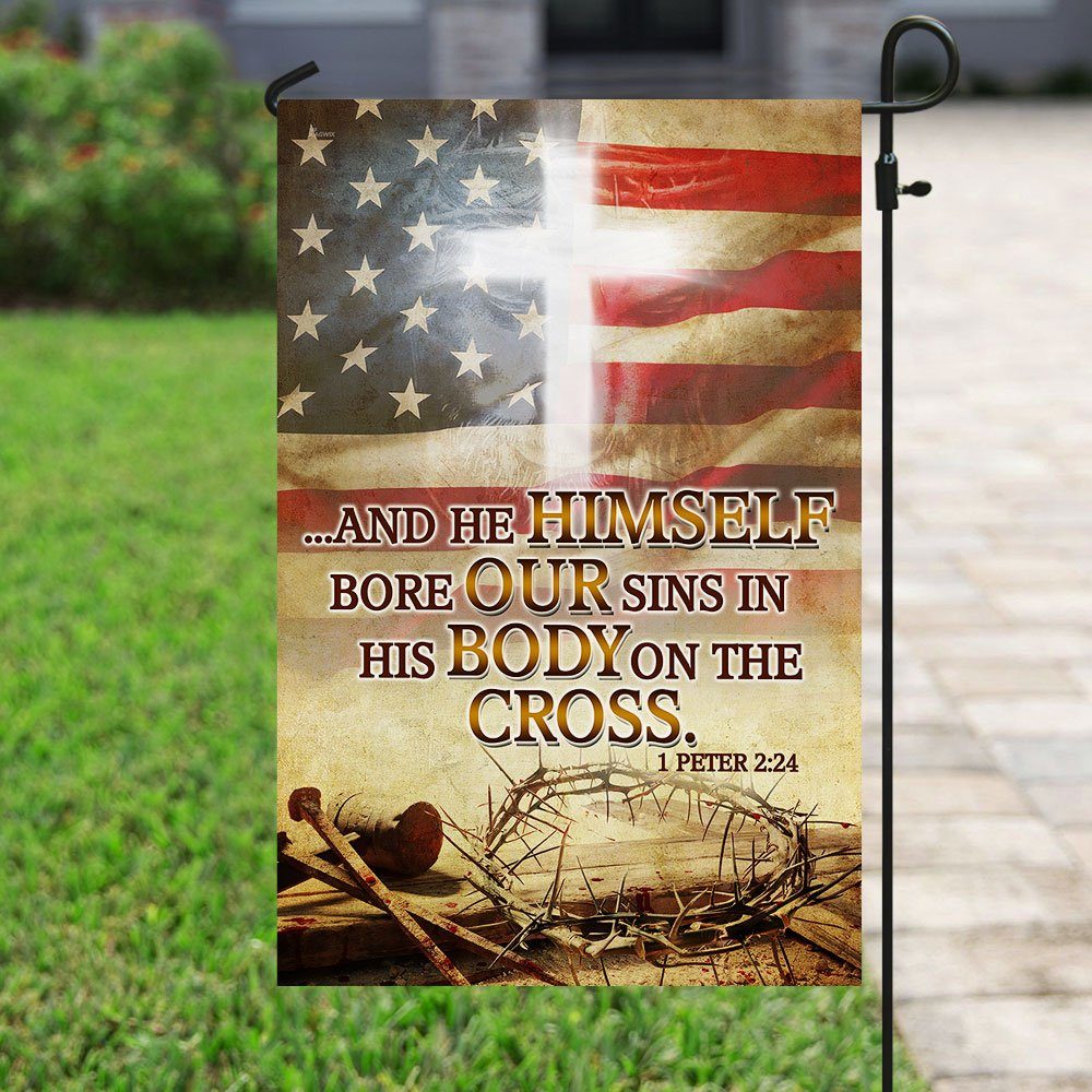 He Himself Bore Our Sins In His Body On The Cross Flag - Image 6