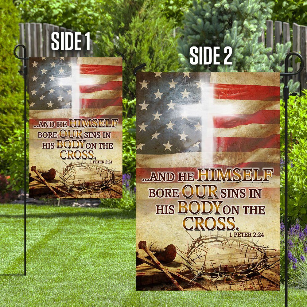 He Himself Bore Our Sins In His Body On The Cross Flag - Image 8