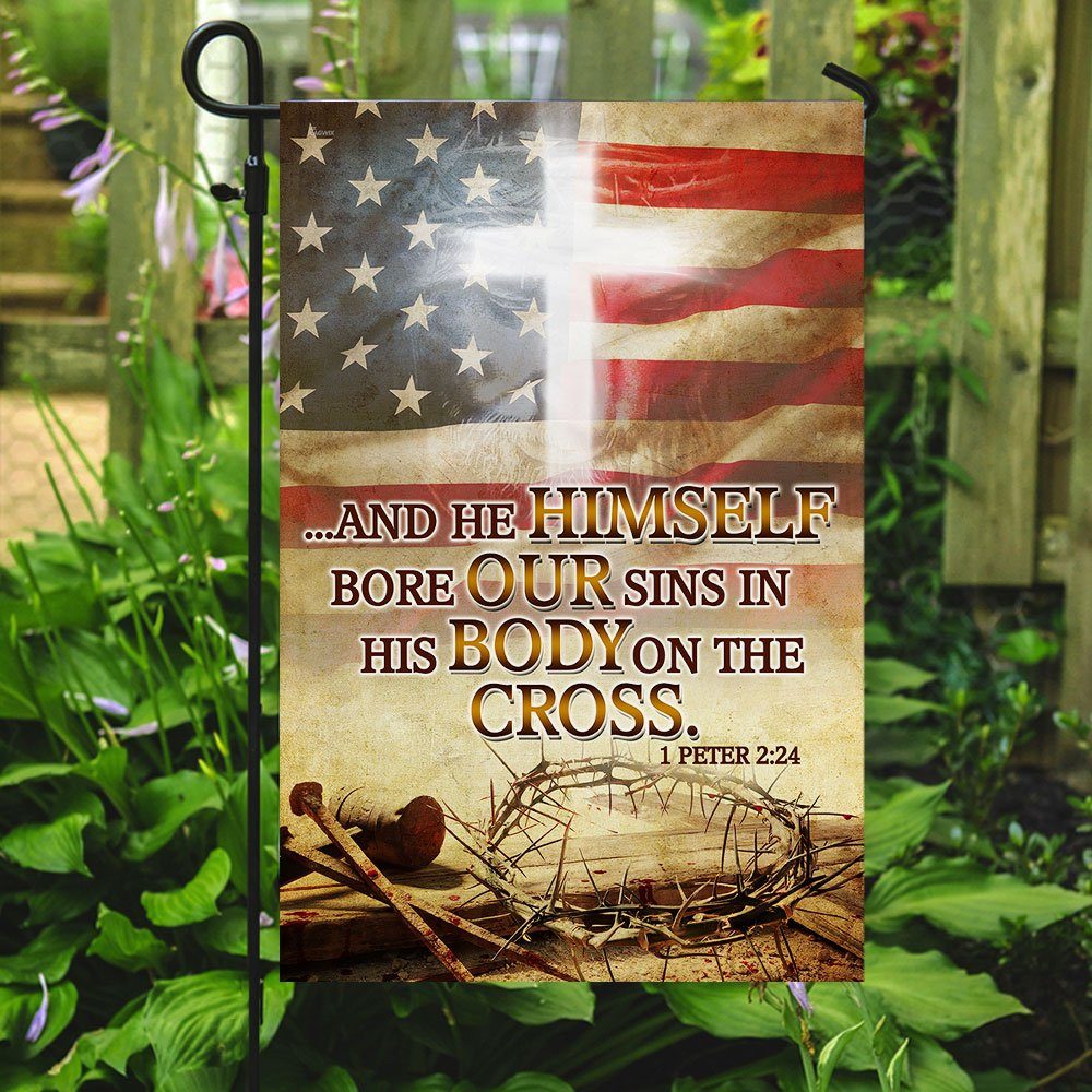 He Himself Bore Our Sins In His Body On The Cross Flag - Image 7