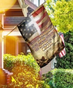 he himself bore our sins in his body on the cross flag 8123