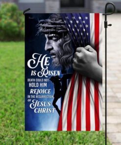 he is risen. jesus christian flag 2843