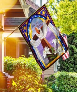 he is risen christian cross flag 2592