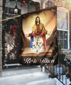 He Is Risen Jesus Christ Flag