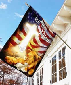 he is risen lion and lamb flag 6496