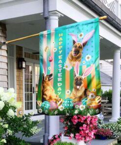 Here Comes The Big Bunny Easter German Shepherd Flag