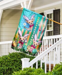 Here Comes The Bunny Easter Chihuahua Flag