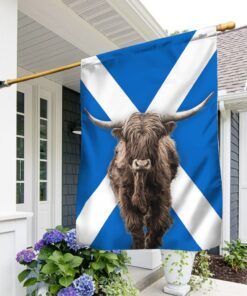 Highland Cattle Scotland Flag LNT254F