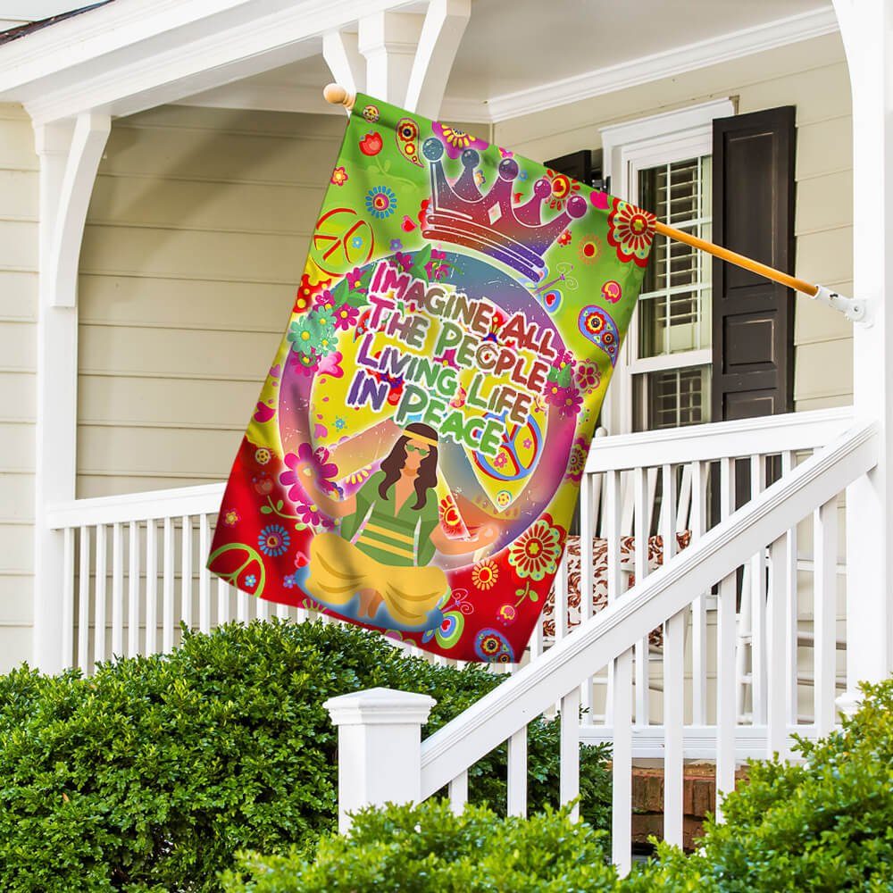 Hippe Peace Namaste Flag Imagine All The People Living Life In Peace NNT433F - Image 5