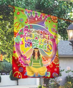 hippe peace namaste flag imagine all the people living life in peace nnt433f 8059