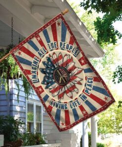 hippie. imagine all the people living life in peace flag 4852