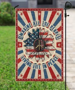 hippie. imagine all the people living life in peace flag 8782