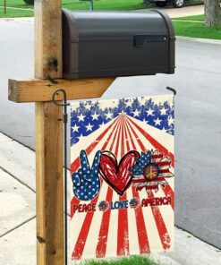 hippie. peace love america flag 2814