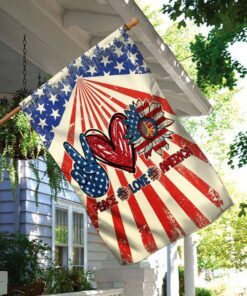 hippie. peace love america flag 6448