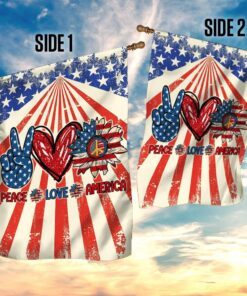hippie. peace love america flag 8406