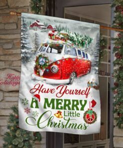 hippie christmas flag have yourself a merry little christmas ddh2973f 2660