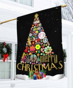 Hippie Christmas Tree Flag Merry Christmas TTV401F