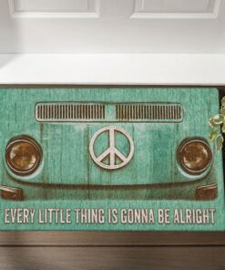 Hippie Every Little Thing Is Gonna Be Alright Hippie Bus Doormat TRN1461DM