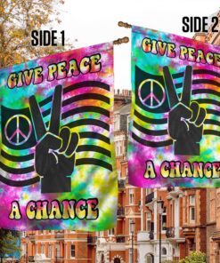 hippie flag give peace a chance mlh1921f 8179