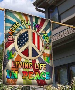 Hippie Flag Imagine All The People Living Life In Peace MLH2244F