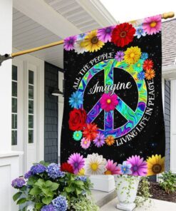 Hippie Flag Imagine All The People Living Life In Peace MLN126F