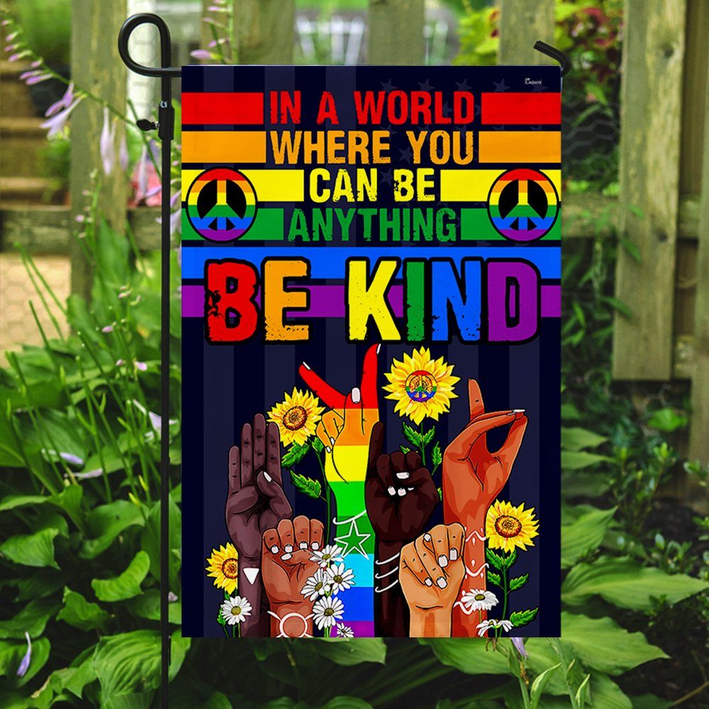 Hippie Flag In a World Where You Can Be Anything Be Kind BNN341F - Image 5