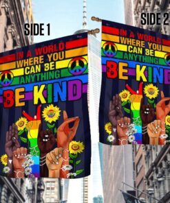 hippie flag in a world where you can be anything be kind bnn341f 7270