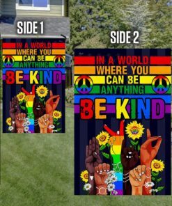hippie flag in a world where you can be anything be kind bnn341f 7657