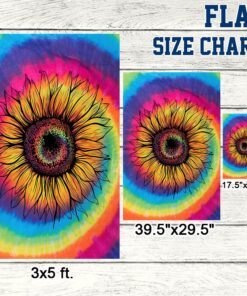 hippie flag tie dye hippie sunflower tqn241f 4481