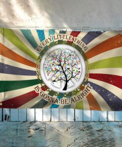 hippie grommet flag, every little thing is gonna be alright qnk04gf 1462