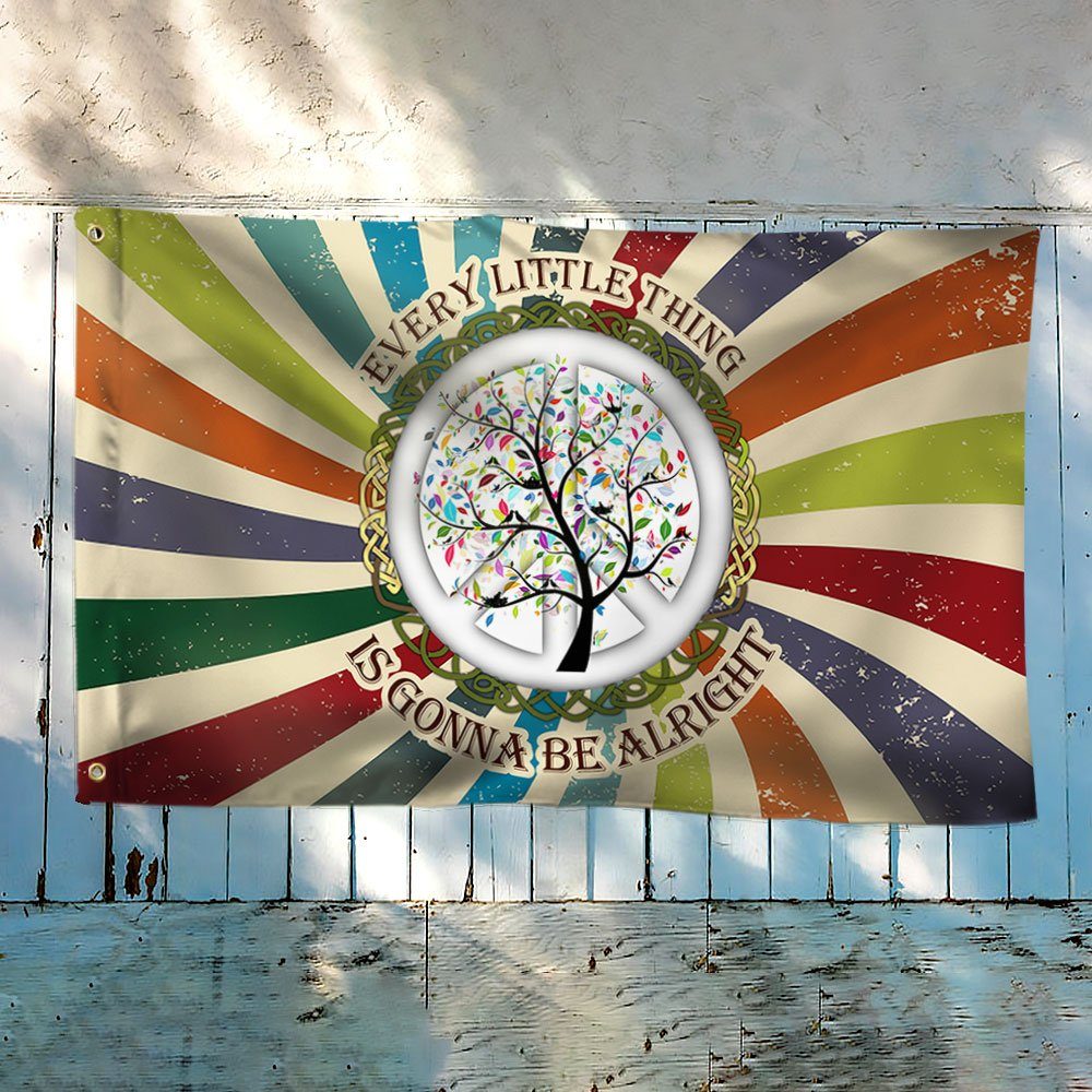 Hippie Grommet Flag, Every Little Thing Is Gonna Be Alright QNK04GF - Image 3