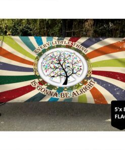 hippie grommet flag, every little thing is gonna be alright qnk04gf 2811