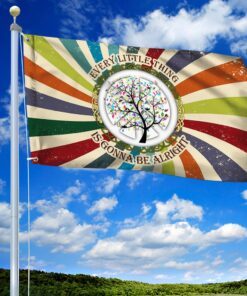 hippie grommet flag, every little thing is gonna be alright qnk04gf 5444