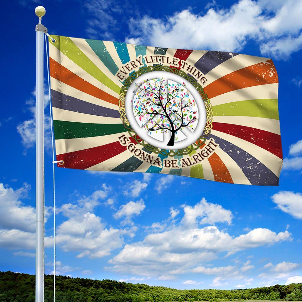 Hippie Grommet Flag, Every Little Thing Is Gonna Be Alright QNK04GF - Image 2
