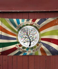 hippie grommet flag, every little thing is gonna be alright qnk04gf 6511