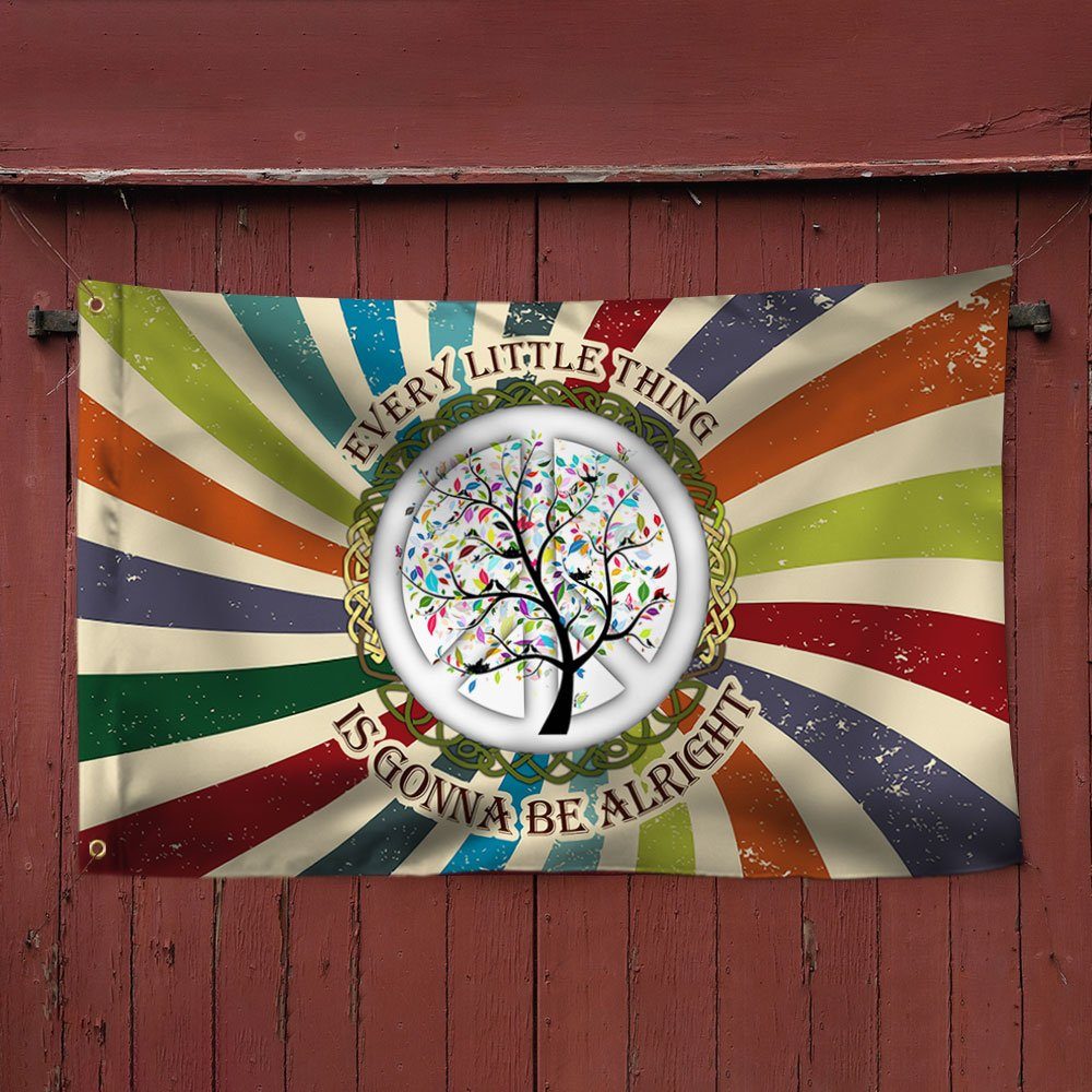Hippie Grommet Flag, Every Little Thing Is Gonna Be Alright QNK04GF - Image 4