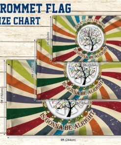 hippie grommet flag, every little thing is gonna be alright qnk04gf 6833