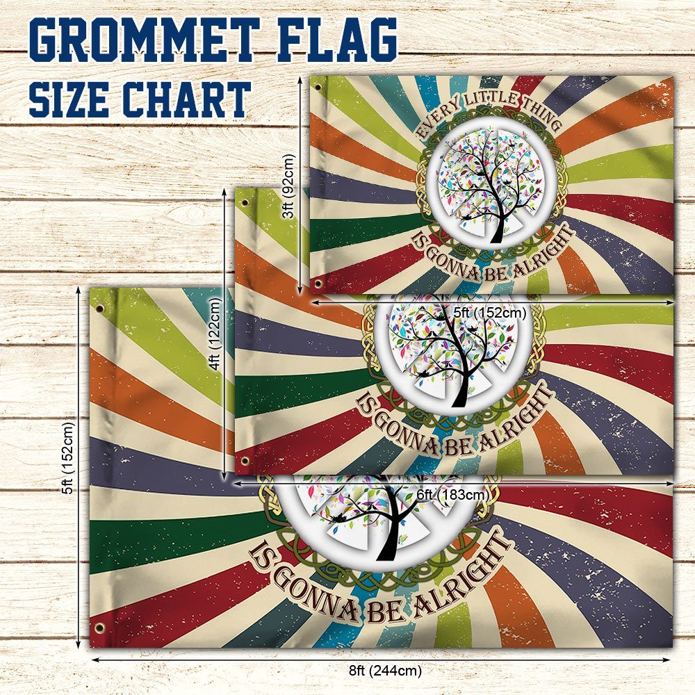 Hippie Grommet Flag, Every Little Thing Is Gonna Be Alright QNK04GF - Image 7
